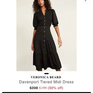 Veronica Beard Davenport Midi Dress, Black, sz Small
